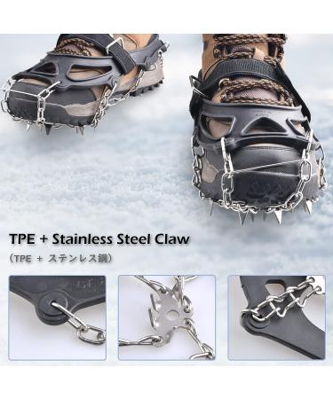 TRIWONDER Ice Grips Anti-slip 8-Spikes Crampons Cleats - Black | Large Size - Buy Online on GoSupps.com