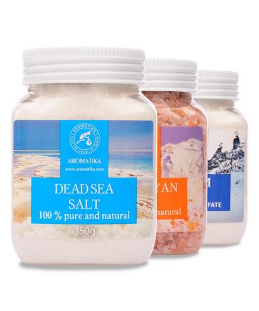 Bath Salts Set 42 Oz - Epsom Salt - Himalayan Pink Salt - Dead Sea Salt - 100% Pure & Natural - Best for Good Sleep - Beauty - Bathing - Body Care - Wellness - Relax - Aromatherapy - Spa