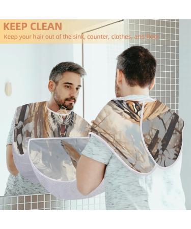Forest Tiger Beard Bib Apron - Men's Beard Hair Catcher for Shaving | Perfect Gift for Dad & Husband - Suction Cups Included - Buy Online on GoSupps.com