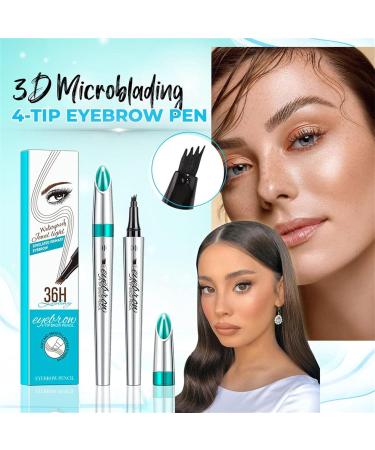 Blapee Eyebrow Pencil Atikisoi Eyebrow Pencil Eyebrow Microblading Pen 3D Waterproof Microblading Eyebrow Pen with 4 Tip Brow Pencil Long-Lasting Fills Brow Makeup (Grey) - Buy Online on GoSupps.com