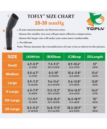TOFLY Compression Arm Sleeves for Men & Women - 20-30 mmHg Elbow Support Braces for Tennis Elbow Tendonitis Arthritis | 3XL Black (1 Pair) - International Shipping Available - Buy Online on GoSupps.com
