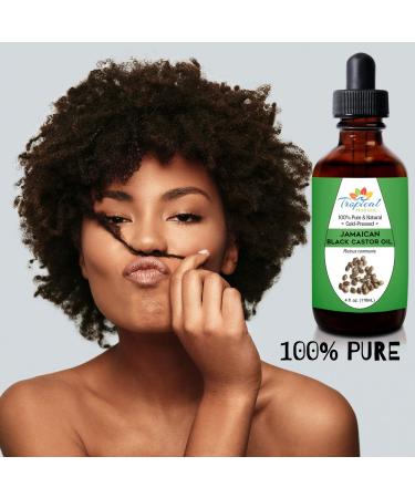 Tropical Holistic 100% Pure Jamaican Black Castor Oil 4 oz - Natural Hair Growth & Scalp Treatment for Beard, Eyelashes, Edges, Dandruff - Premium Formula for Healthy Hair & Eyebrows - Buy Online on GoSupps.com