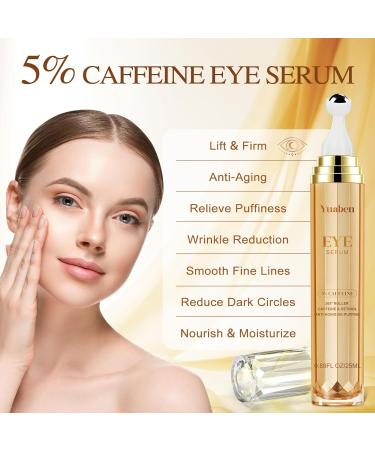 5% Caffeine Eye Cream | Reduces Under Eye Bags & Dark Circles | Anti-Aging Retinol Eye Serum 25ml - Buy Online on GoSupps.com