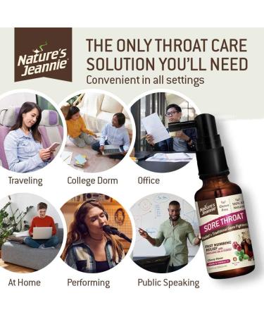 Nature's Jeannie Sore Throat Spray - Cherry Flavor - 3.4 Fl Oz - TSA Travel Size Natural Germ-Fighter with Oregano Oil & Cloves for Soothing Relief - Shop Internationally - Buy Online on GoSupps.com