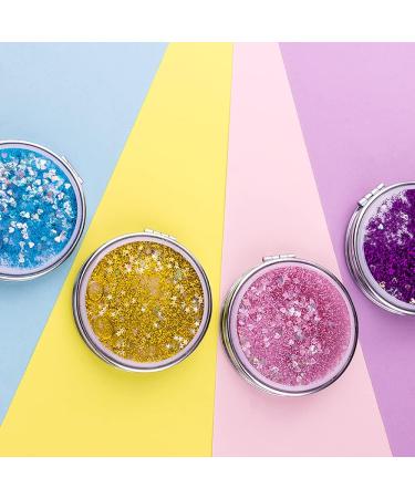 Nifocc Round Pocket Mirror - Mini Makeup Mirror Set for Women & Girls | 2 Pcs Gold & Pink - Travel-friendly Mirror - Buy Online on GoSupps.com