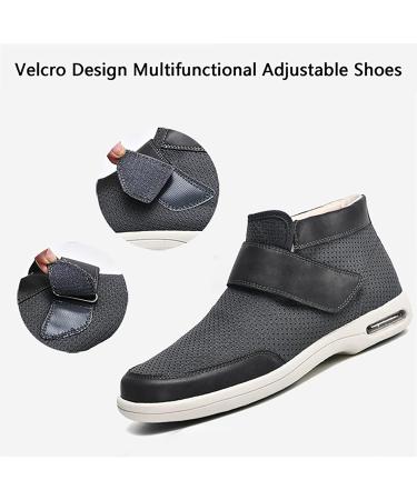 Men's Extra Wide Diabetic Slippers with Adjustable Closure - Grey, Size 13 - Buy Online on GoSupps.com