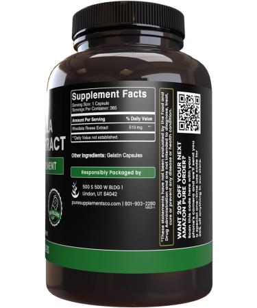 Pure Rhodiola Rosea 365 Capsules | Lab Verified, No Fillers, 510mg - Buy Online on GoSupps.com