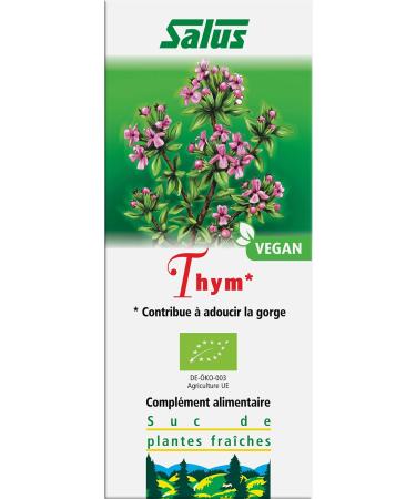 Salus Organic Thyme Food Supplement Based on Organic Thyme Juice Upper Respiratory Tract and Contributes to Physical Well-being Vegan 200 ml - Buy Online on GoSupps.com