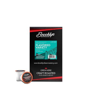 Brooklyn Beans Flavored Gourmet Coffee Pods Variety Pack - 40 Count - Compatible with 2.0 Keurig K Cup Brewers - Buy Online on GoSupps.com