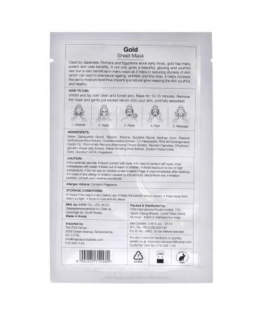 Naturals Skin Secrets Gold Bubble Sheet Mask - Hydrating & Brightening Face Mask - Collagen Boost for Dull Skin - 0.67 oz - Buy Online on GoSupps.com