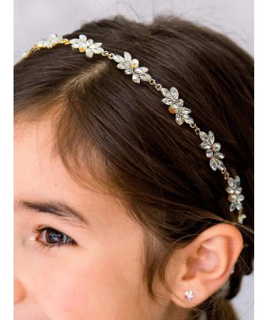 Sweetv Flower Girl Headband - Princess Crystal Hairpiece for Wedding, Birthday Party, First Communion - Buy Online on GoSupps.com