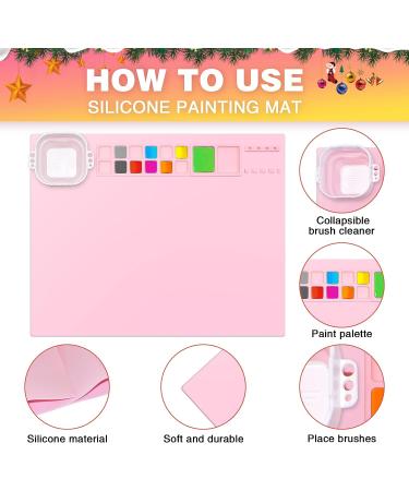 Non-Stick Silicone Painting Mat for Resin Casting and DIY Creations - 20x16 Inch Craft Mat with Cleaning Cup - Perfect for Art, Handmade Projects and Mold Making - Buy Online on GoSupps.com