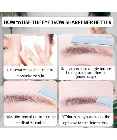 Eyebrow Razor & Face Shaver for Women & Men - Double-headed Dermaplaning Tool for Facial Hair Removal - Protective Blade Cover - Blue - Buy Online on GoSupps.com