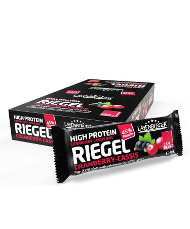 Layenberger High Protein Riegel - Fitness Power Bar lots of protein little sugar - 18 pack (18 x 35 g) - Cranberry -Cassis Cranberry -Cassis 35 g (18 Pack) - Buy Online on GoSupps.com