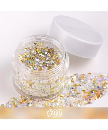 LANGMANNI Color-Changing Holographic Body Glitter Gel - Vegan & Cruelty Free - 1.35 oz (Golden Starlight) - Buy Online on GoSupps.com