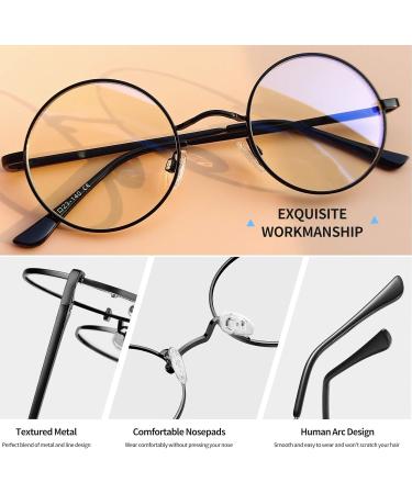 Joopin Round Blue Light Blocking Glasses for Women Men Clear Lens Anti Eye Strain UV Glare Glasses for Computer Gaming TV 07 Round Black Frame Anti Blue Light Lens Clear - Buy Online on GoSupps.com