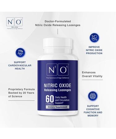 N1O1 Nitric Oxide Lozenges for Heart Health Support - Dietary Supplement for Blood Flow Oxygenation and Blood Pressure - 180 Count 60 Count (Pack of 3) - Buy Online on GoSupps.com