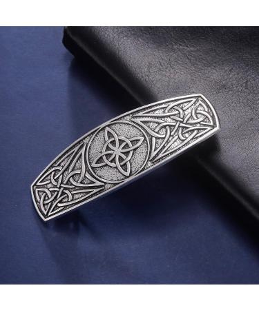 Metal Celtic Knot Barrette 4-Pointed Witches Knot Hair Clip - Silver - Buy Online on GoSupps.com