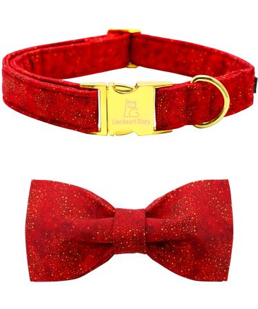 Lionheart Glory Christmas dog collar red dog -loop collar adjustable soft fly collars for big dog girls or young case collar dog bow loop (1 Pack) a: Christmas red