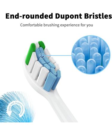 USHON 8 Pack Replacement Toothbrush Heads for Philips Sonicare | Compatible with Snap-on Electric Toothbrushes | Phillips Sonicare Click-on Brush Heads - Buy Online on GoSupps.com