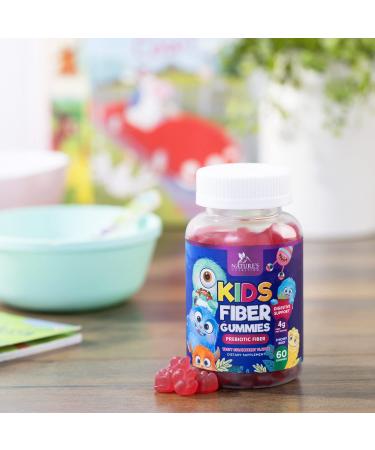 Kids Fiber Gummies - Daily Prebiotic Supplement for Digestive Health - Plant Based, GMO Free, Berry Flavor - 60 Count - Buy Online on GoSupps.com