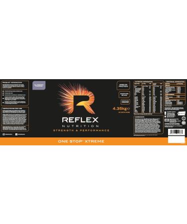 Reflex One Stop Xtreme Mass Protein Powder 4.35kg Blueberry | 55g Protein, 10.3g BCAA'S, Low GI Carbs, 5000mg Creatine - Buy Online on GoSupps.com
