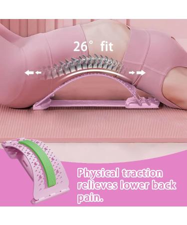 Back arch stretcher Lower Back MassagerErgonomic Massage Traction Board Nonslip 3 Levels Adjustable for Muscle Relaxation Men Women Athletes Pink - Buy Online on GoSupps.com