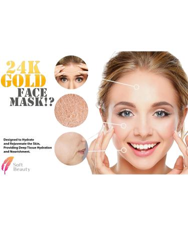 AM99 Gold Collagen Facial Masks - Vegan 24k Gold Treatment for Anti-Aging & Moisturizing - 5pc - Buy Online on GoSupps.com