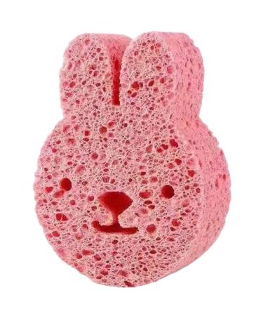 Baby Sponge for Bathing | Wood Pulp Sponge Soft Bath Sponges - Bath Rub Cute Shower Sponge Shower Brush Body Scrubber Dead Skin Remover for Deep Cleansing Pink