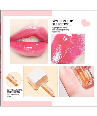 Fruit Pearlescent Plumping Lip Oil | Hydrating Lip Glow Tinted Balm | Long Lasting Nourishing Gloss | Non-Sticky Glitter Shine Primer Lip Tint - Mix - Buy Online on GoSupps.com