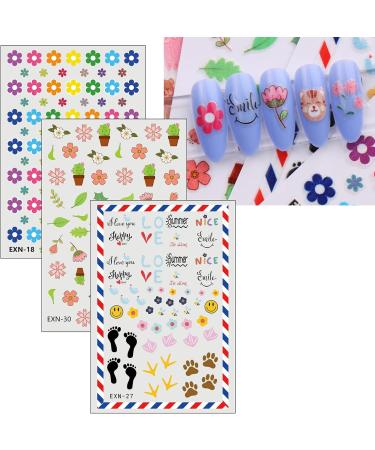 JMEOWIO 18 Sheets Cute Nail Stickers for Kids Nail Art Stickers Decals Self-Adhesive Rainbow Heart Flower Fruit Nail Supplies Nail Art Design Decoration Accessories - Buy Online on GoSupps.com