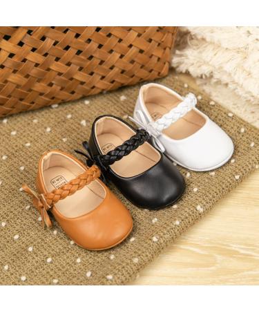 CENCIRILY Baby Girl Mary Jane Shoes | Anti-Slip Soft Sole Flats for 0-18 Months | Princess Wedding Dress Shoes | White, 0-6 Months - Buy Online on GoSupps.com