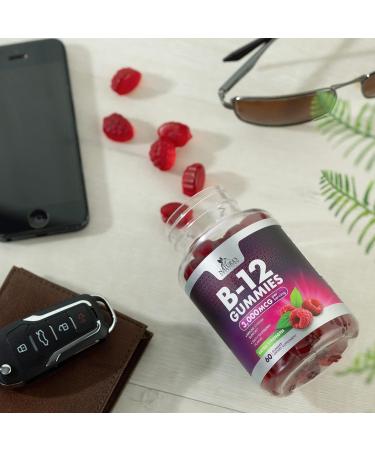B12 Energy Gummies 3000 mcg - Extra Strength Vitamin B 12 Gummy for Metabolism & Immune System Support - Chewable Dietary B12 Supplements for Adults & Kids Caffeine Free Gummy Vitamin - 60 Gummies 60 Count (Pack of 1) - Buy Online on GoSupps.com