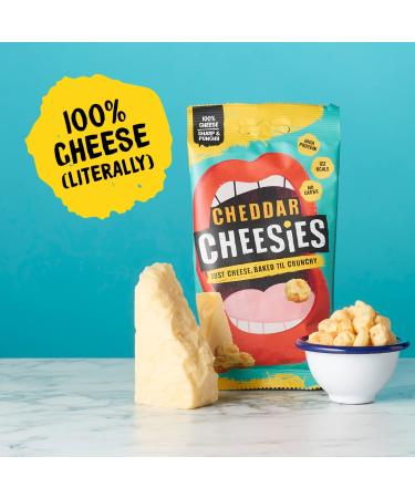 CHEESIES Cheddar Crunchy Cheese Keto Snack 100% Cheese Sugar Free Gluten Free No Carb High Protein Vegetarian | 2.1oz (Pack of 9) - Buy Online on GoSupps.com