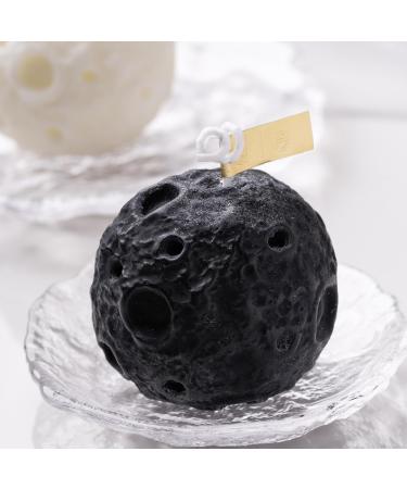 Handcrafted Moon Shaped Scented Candle 100G | Charming Aroma for Valentine Birthday & Unique Gifts | Home Decor & Housewarming (Black-Oud Wood - Buy Online on GoSupps.com