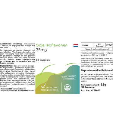 Soy Isoflavone 35mg - 60 Vegan Capsules with Vitamin E | Bioavailable Supplements from Germany | Vitamintrend  - Buy Online on GoSupps.com