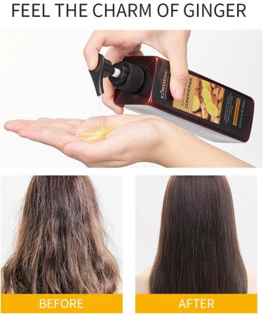 Ginger Shampoo and Conditioner Set 3 Hair Care Kits Moisturizes and Controls Frizz with Strengthening Formula Anti Hair Loss Serum Nourishing for All Hair Types - Buy Online on GoSupps.com