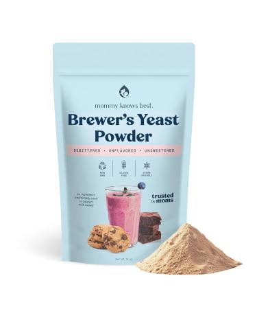Brewers Yeast Powder for Lactation - Mommy Knows Best Brewer's Yeast for Breastfeeding Mothers - Mild Nutty Flavored Unsweetened and Debittered - 1 lb Debittered Brewer's Yeast 1 Pound (Pack of 1)