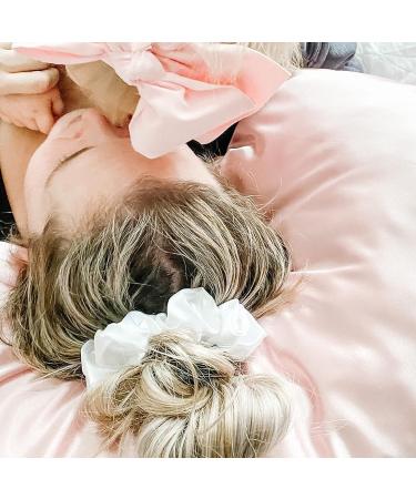 20PCS White Black Satin Silk Hair Scrunchies Ponytail Holder - Elastic Hair Bands for Women/Girls - Black/White - 9cm - Buy Online on GoSupps.com