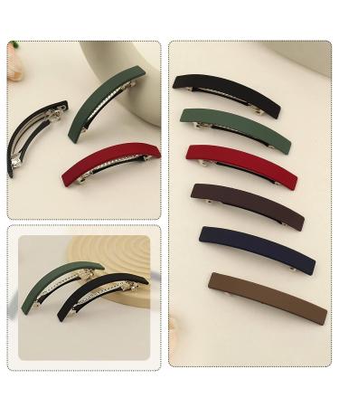 Matte Stylish Curved Hair Claw Clips - Non Slip French Barrettes Styling Accessories for Women - 6 Pack - Buy Online on GoSupps.com