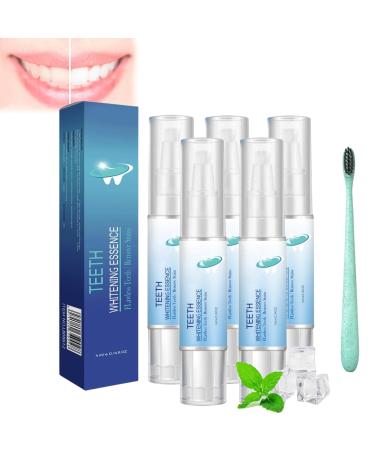 Teeth Whitening Essence Teeth Whitening Essence Pen Teeth Whitening Gel Teeth Stain Remover Fast and Effective Removal Tooth Stain Reduce Yellowing (5PCs)