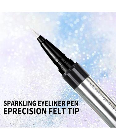 Music Flower Liquid eyeliner with pearl shine waterproof and smudgeproof liquid eyeliner flexible brush tip for easy operation versatile use in one pen silver - Buy Online on GoSupps.com