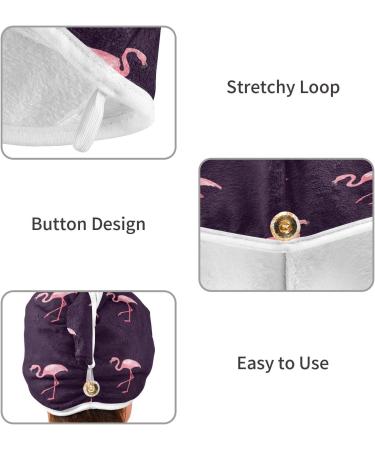 Pink Flamingo Dry Hair Cap Set | Quick Drying Towel & Button Headband | Super Absorbent & Soft | Perfect for International Shipping - Buy Online on GoSupps.com