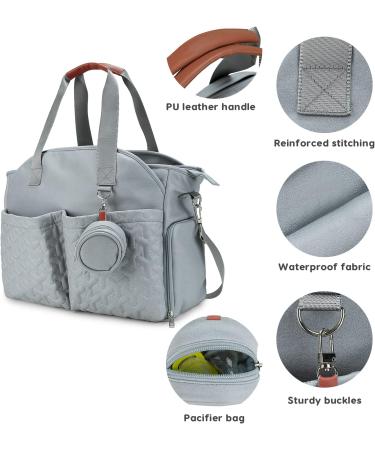 SONARIN Stylish Large Capacity Baby Changing Tote Bag - Waterproof Satchel Messenger Diaper Bag in Light Blue - Buy Online on GoSupps.com