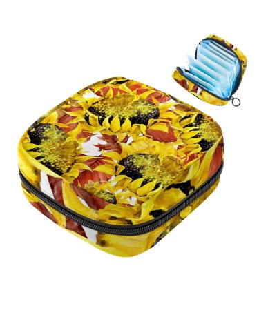 Muooum menstrual artery Bag zipper Women's bond bag tampons collect bags for women girls (batik coloring love heart) color 5 4.7x6.6x6.6 in/12x17x17 cm