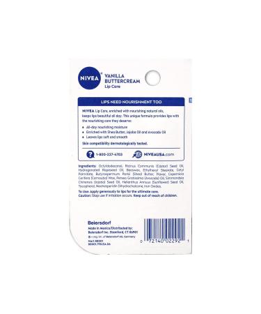 Nivea Lip Care Vanilla Butter Cream 0.17 oz (Pack of 6) - Moisturizing Lip Balm - Buy Online on GoSupps.com