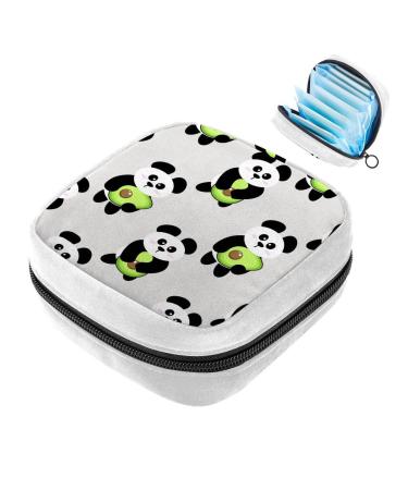 GIAPB Sanitary Napkin Storage Bag Period Bag Tampon Bag Makeup Bag Pad Pouch Cartoon Panda Avocado Color2522