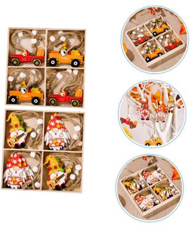 Cabilock 2 Boxes Thanksgiving Pendant Thanksgiving Gnome Pendant Festive Pendant Cartoon Wooden Accessories - Buy Online on GoSupps.com
