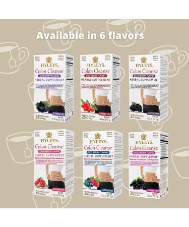 Hyleys Colon Cleanse Tea - BlackBerry  - 25 Tea Bags - 1.32 Oz - Pack of 12 - Buy Online on GoSupps.com