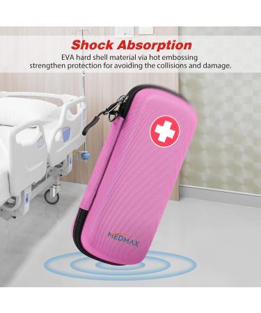 Medmax Epipen Medical Carrier Bag - Shockproof Organizer for Epipens Asthma Inhalers & Allergy Essentials | Portable Stylish & Durable - Pink M - Buy Online on GoSupps.com